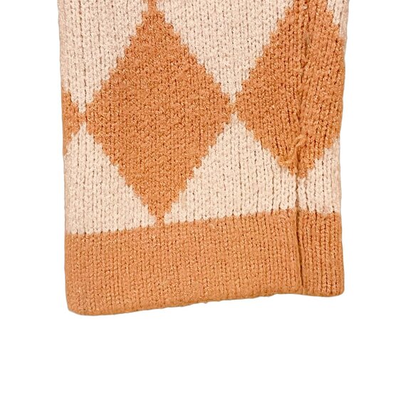 Scotch & Soda Kids Argyle Checkerboard Knit Sweater – Size 10/140 – Tan & Cream - Picture 7 of 12